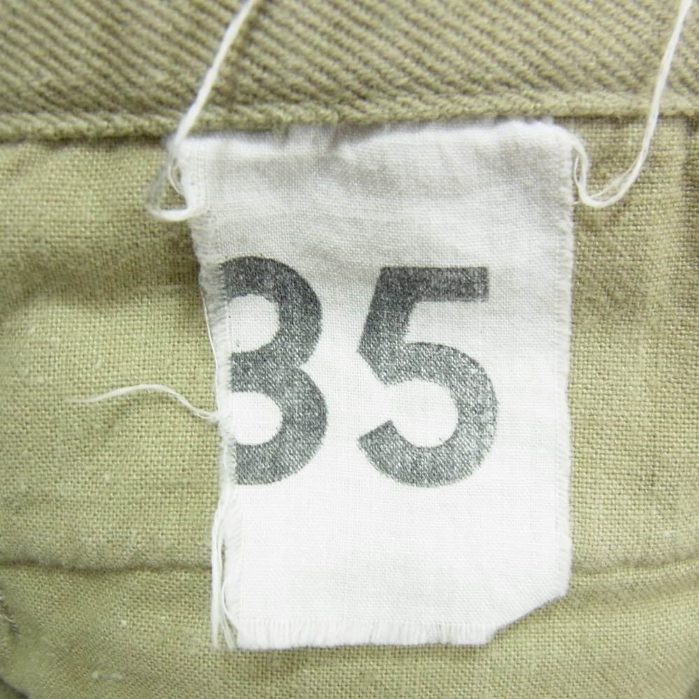 フランス軍 ヴィンテージ French Army フランス軍 M52 後期 ツータック チノパンツ サイズ35 ブラウン系 サイズ表記無【中古】