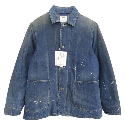 VISVIM ビズビム 25aw 0125205006003 SS COVERALL DOWN DMGD INDIGO カバーオール ダウン デニム ジャケット インディゴブルー系 マルチカラー系 1【極上美品】【中古】