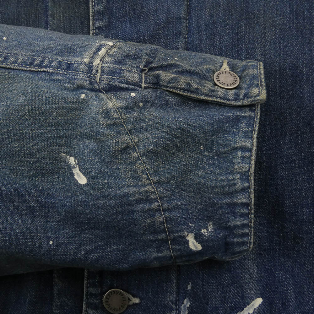 VISVIM ビズビム 25aw 0125205006003 SS COVERALL DOWN DMGD INDIGO カバーオール ダウン デニム ジャケット インディゴブルー系 マルチカラー系 1【極上美品】【中古】