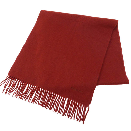 HERMES エルメス カシミヤ フリンジ マフラー レッド系【中古】