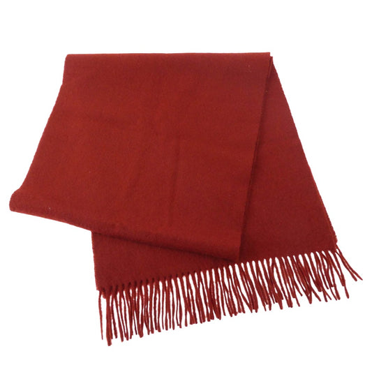 HERMES エルメス カシミヤ フリンジ マフラー レッド系【中古】