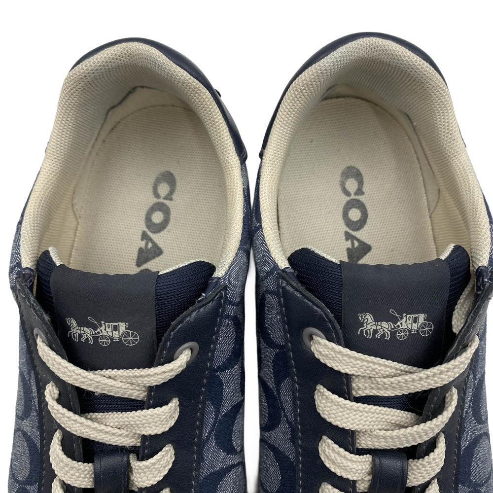 COACH コーチ C8808 シグネチャー デニム クリップ ローカットスニーカー インディゴブルー系 41【中古】
