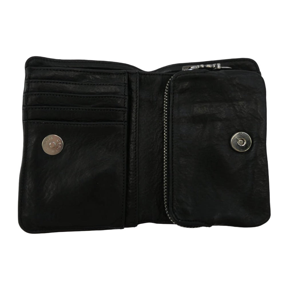CHROME HEARTS クロムハーツ（原本無） JOEY ジョーイ スクロールラベル レザー ウォレット 財布 ブラック系【中古】