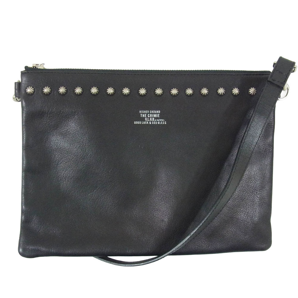 CRIMIE クライミー JACK 2WAY STUDS CLUTCH BAG ジャック スタッズ クラッチ ショルダーバッグ ブラック系【中古】