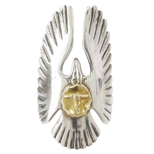 TADY&KING タディアンドキング EAGLE RING 18K 金メタル付き ロングホーン イーグルリング シルバー系 ゴールド系 ８号【中古】