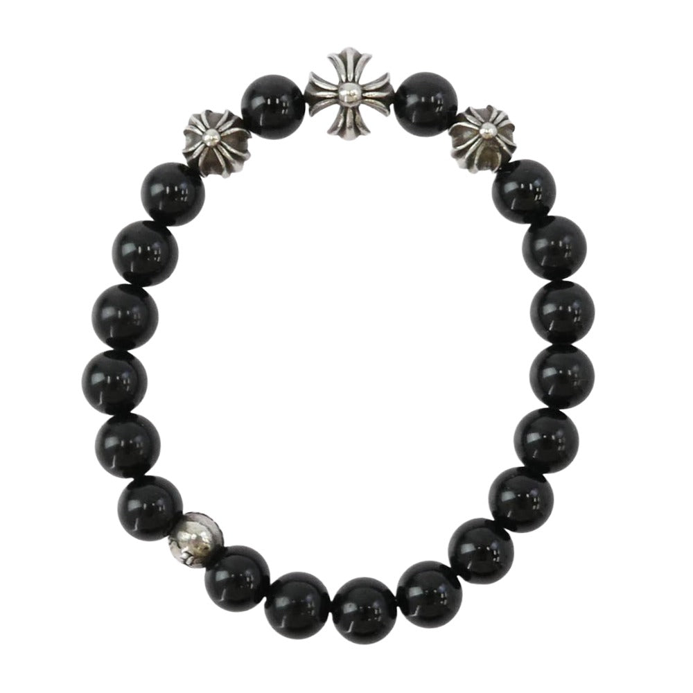 CHROME HEARTS クロムハーツ（原本無） 8mm BEAD 13 ビーズ ブレスレット ブラック系 シルバー系【中古】
