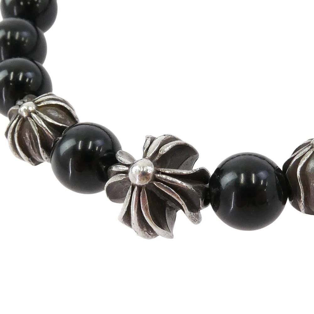 CHROME HEARTS クロムハーツ（原本無） 8mm BEAD 13 ビーズ ブレスレット ブラック系 シルバー系【中古】