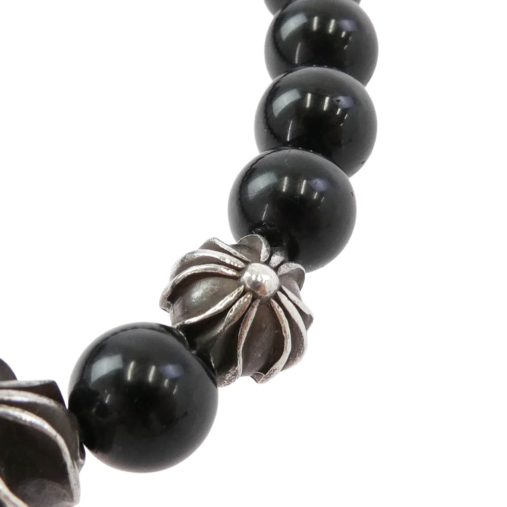CHROME HEARTS クロムハーツ（原本無） 8mm BEAD 13 ビーズ ブレスレット ブラック系 シルバー系【中古】