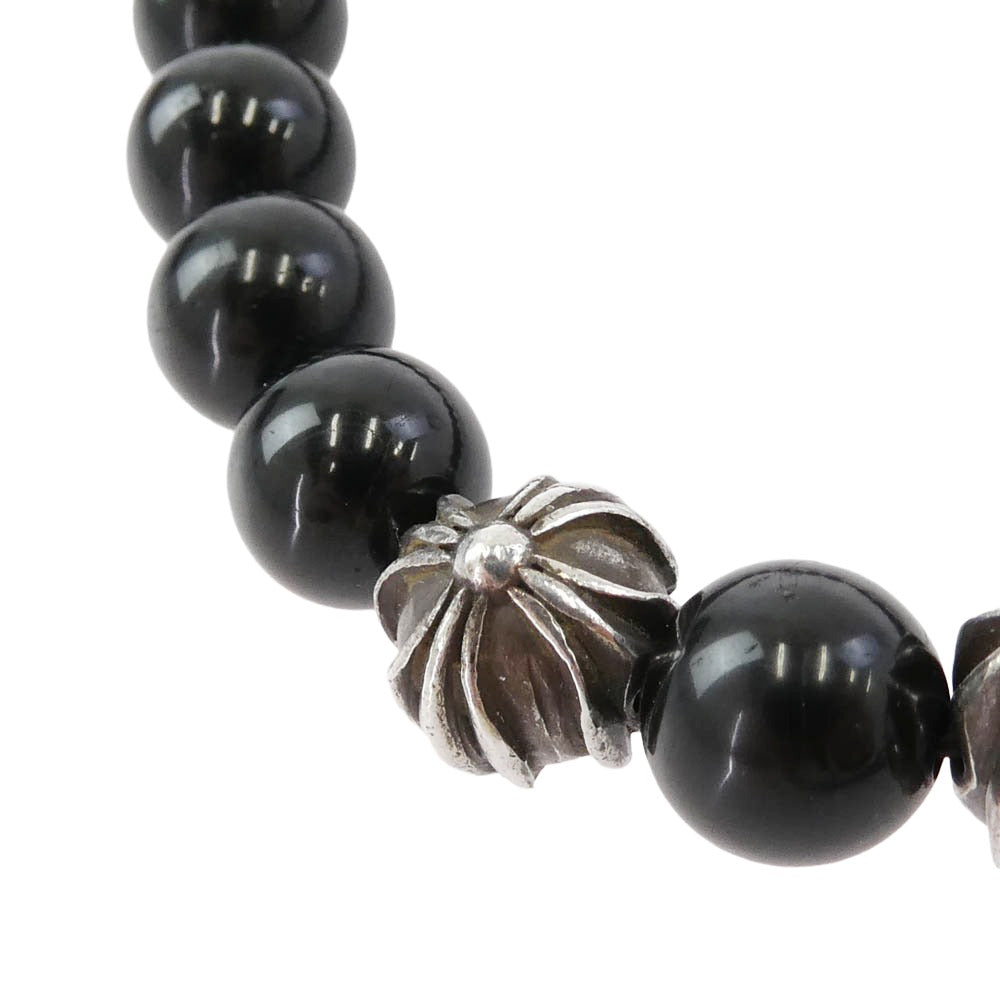 CHROME HEARTS クロムハーツ（原本無） 8mm BEAD 13 ビーズ ブレスレット ブラック系 シルバー系【中古】