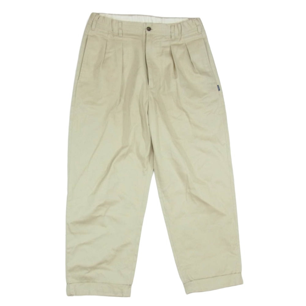 タップウォーター TP233-40014 Cotton Chino Tuck Trousers コットン タック トラウザーズ チノパンツ ベージュ系 34【中古】