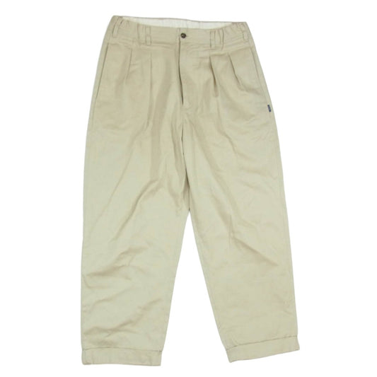 タップウォーター TP233-40014 Cotton Chino Tuck Trousers コットン タック トラウザーズ チノパンツ ベージュ系 34【中古】