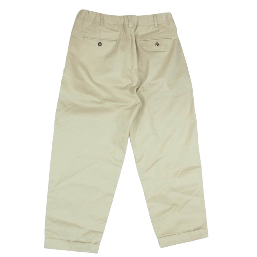 タップウォーター TP233-40014 Cotton Chino Tuck Trousers コットン タック トラウザーズ チノパンツ ベージュ系 34【中古】