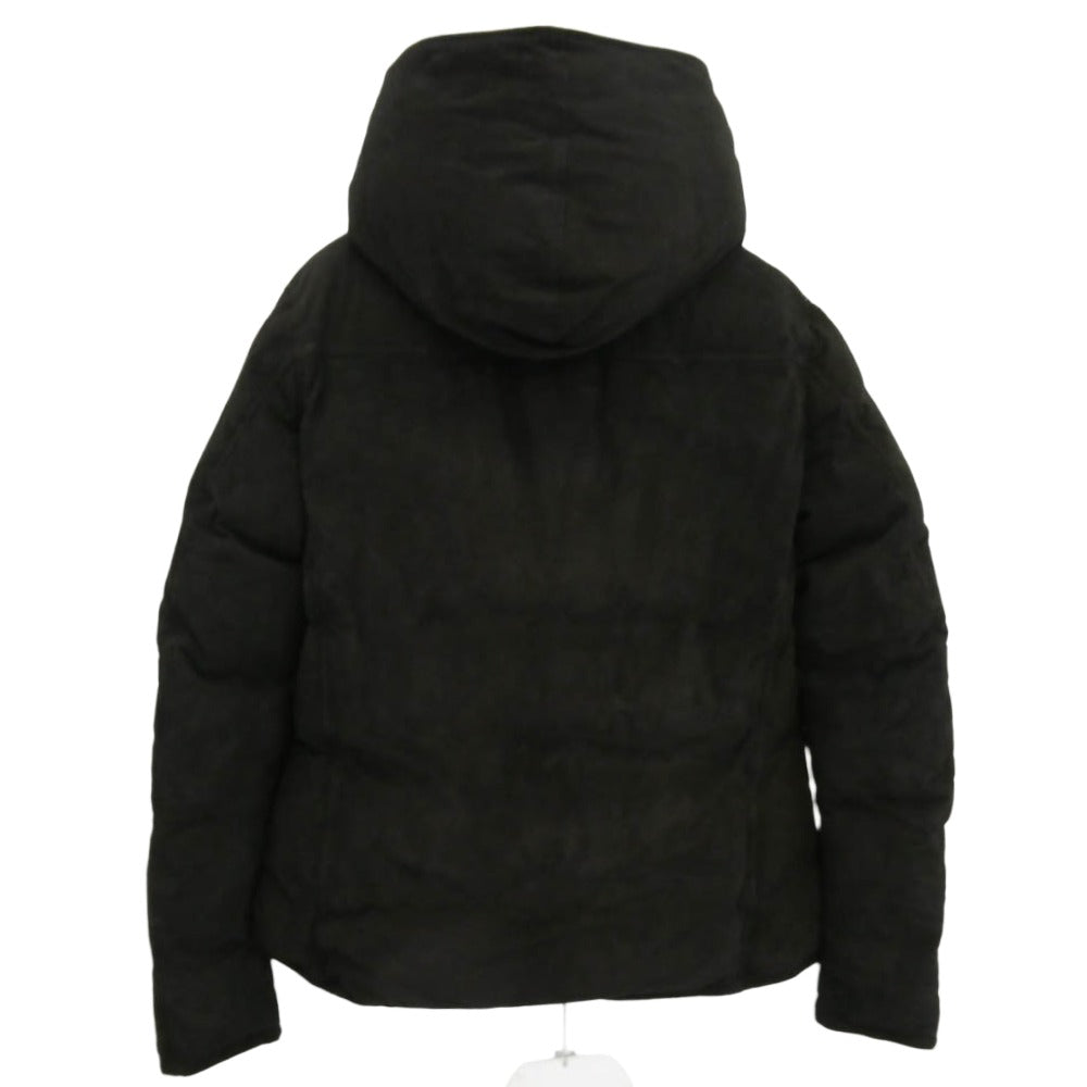 ISAMUKATAYAMA BACKLASH イサムカタヤマバックラッシュ NA-2164-02 KANGAROO SUEDE POLISH WHITE GOOSE DOWN HOODED RIDERS JACKET カンガルー革 スエード ポリッシュ グースダウン フーデッド ライダース ジャケット ブラック系 S【美品】【中古】
