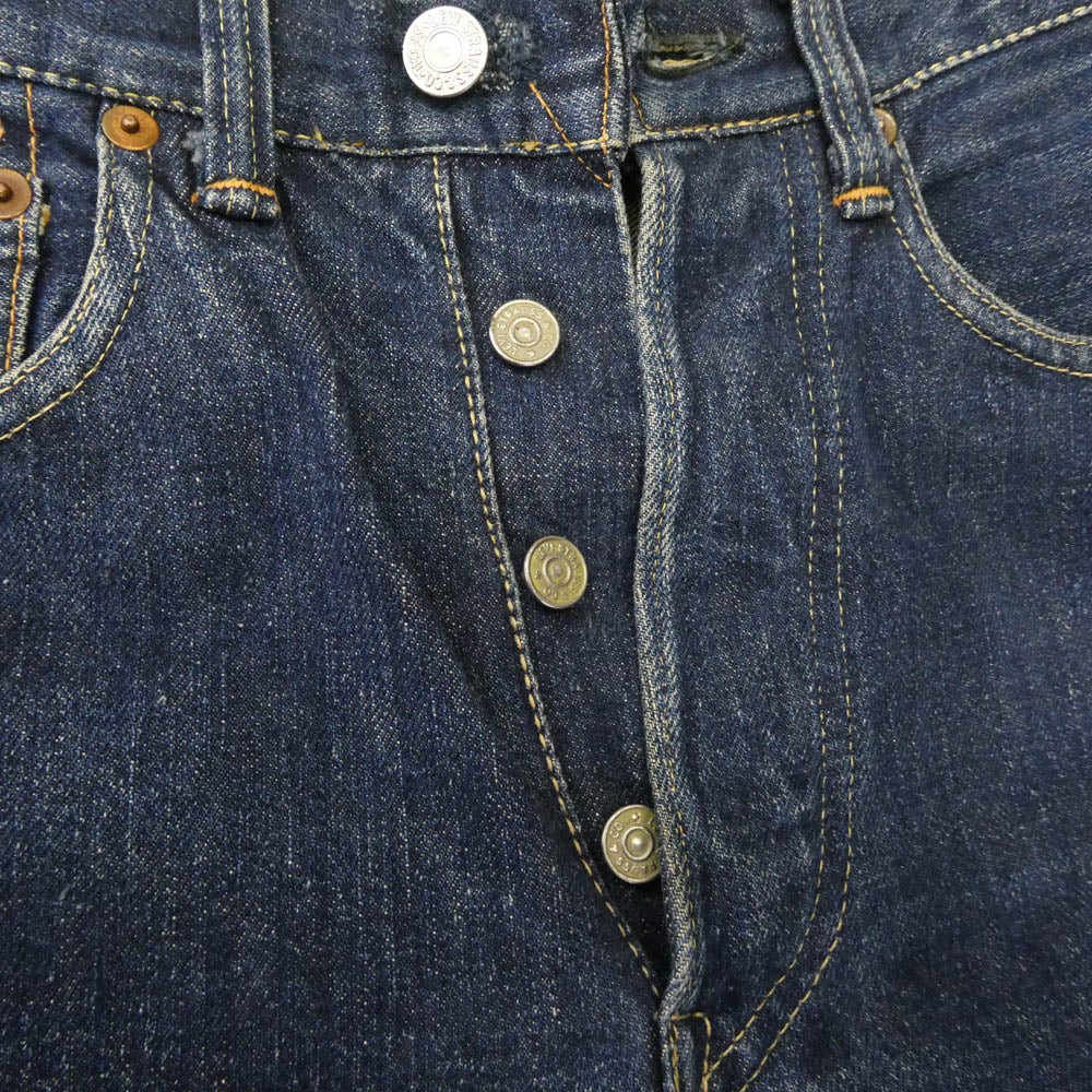 Levi's リーバイス 50s 501XX 革パッチ トップボタンリペア交換 リベット裏刻印14 センターループ デニム パンツ インディゴブルー系【中古】