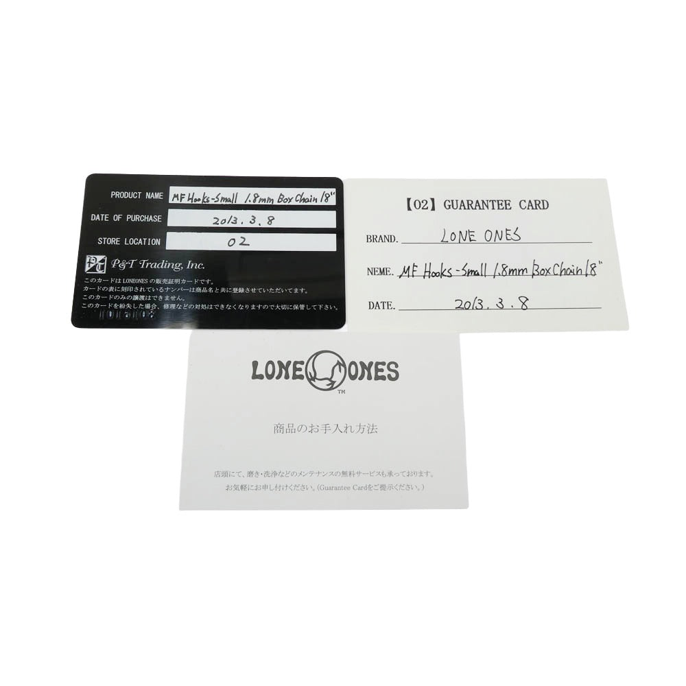 LONE ONES ロンワンズ MF Hook BOX CHAIN Sサイズ ギャランティ付き メイティングフライト フック ボックス チェーン シルバー系【中古】