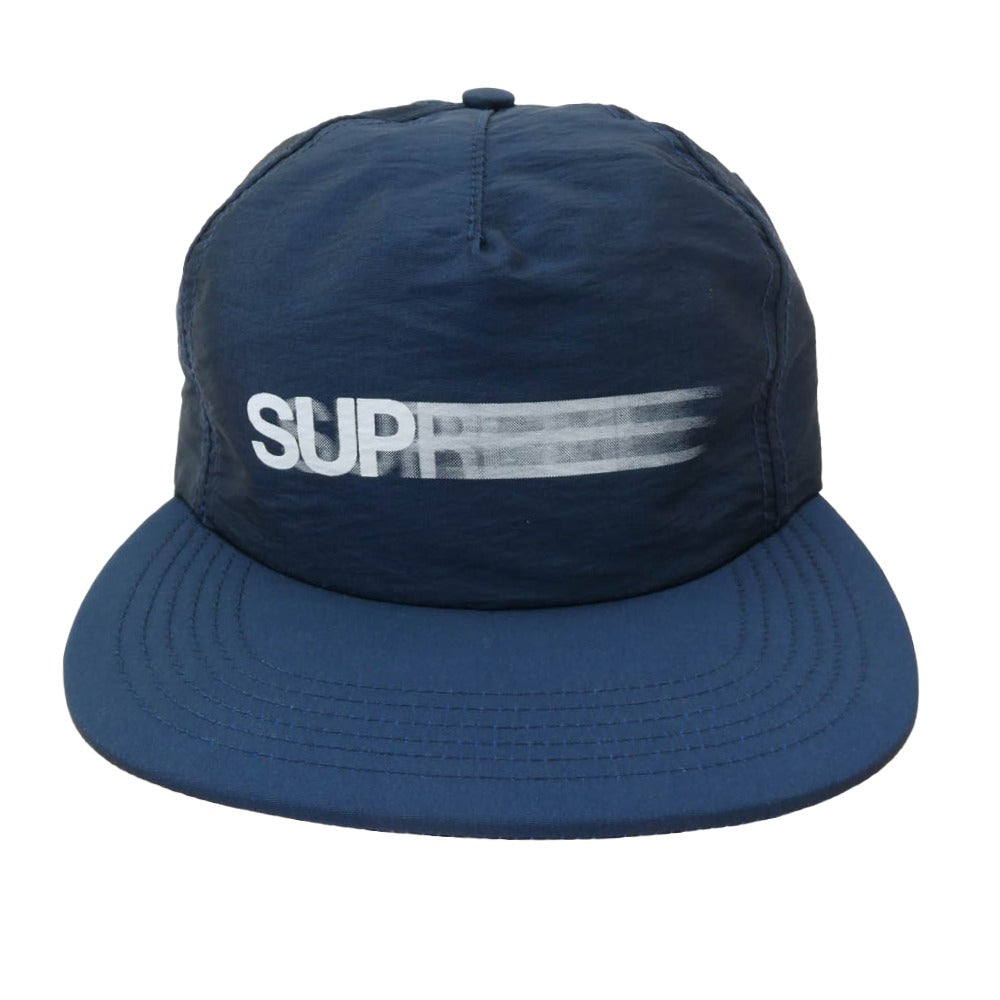 Supreme シュプリーム 16SS Motion Logo Lridescent 5-Panel モーションロゴ イリデセント ナイロン 5パネル キャップ ネイビー系【中古】