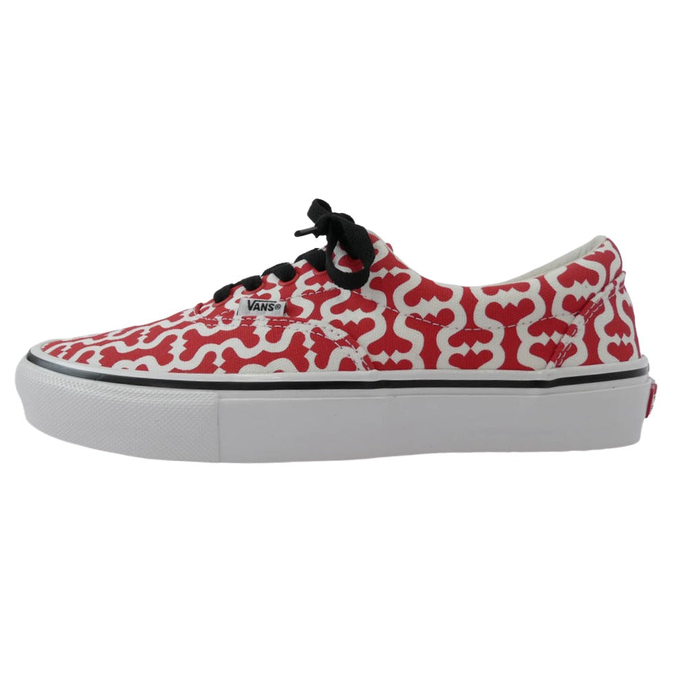 Supreme シュプリーム 21SS Vans バンズ Monogram S Logo Skate Era モノグラム スケート エラ スニーカー レッド系 ホワイト系 27cm【極上美品】【中古】
