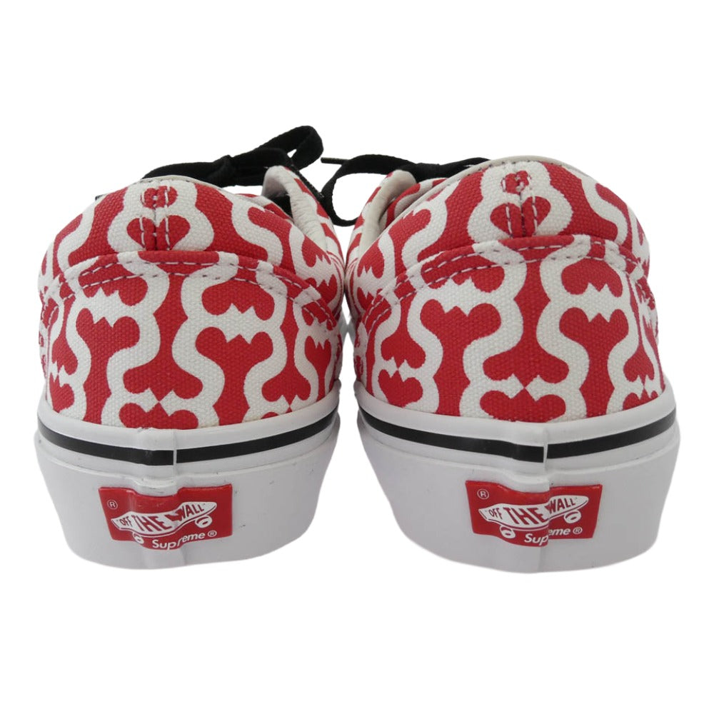 Supreme シュプリーム 21SS Vans バンズ Monogram S Logo Skate Era モノグラム スケート エラ スニーカー レッド系 ホワイト系 27cm【極上美品】【中古】