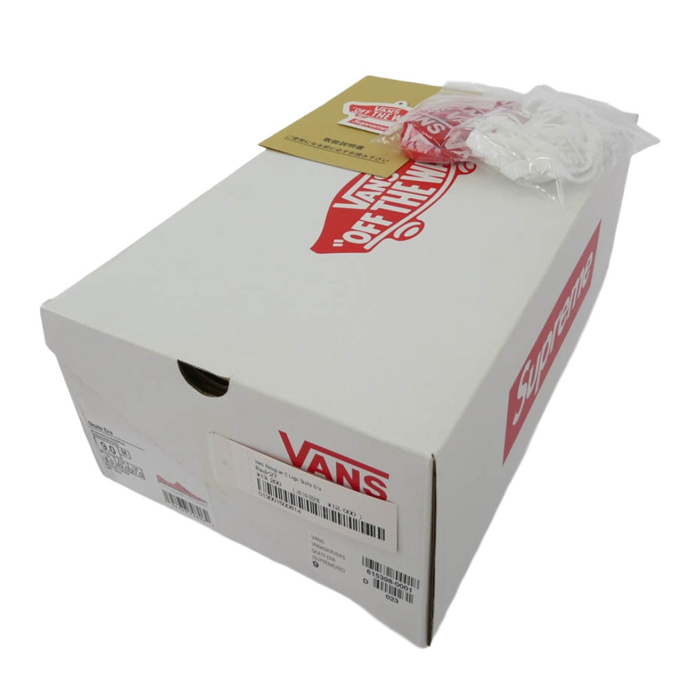 Supreme シュプリーム 21SS Vans バンズ Monogram S Logo Skate Era モノグラム スケート エラ スニーカー レッド系 ホワイト系 27cm【極上美品】【中古】