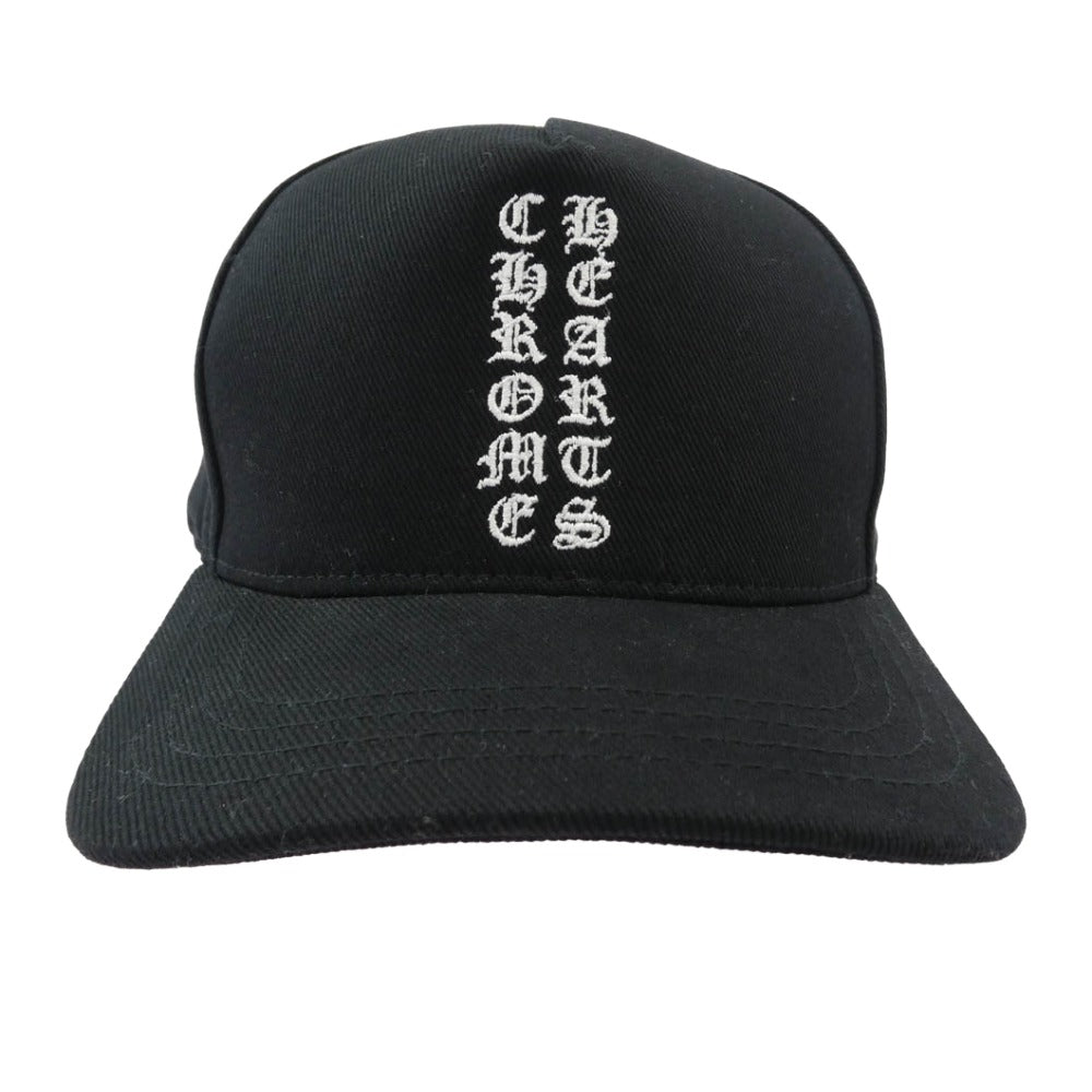 CHROME HEARTS クロムハーツ（原本無） Vertical Logo TRUCKER CAP ロゴ刺繍 ベースボール キャップ ブラック系 53-60【極上美品】【中古】