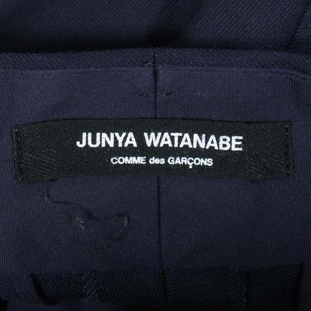 JUNYA WATANABE COMME des GARCONS ジュンヤワタナベコムデギャルソン 19AW JD-P021 AD2019 ウール ワイド スラックス パンツ ネイビー系 S【中古】