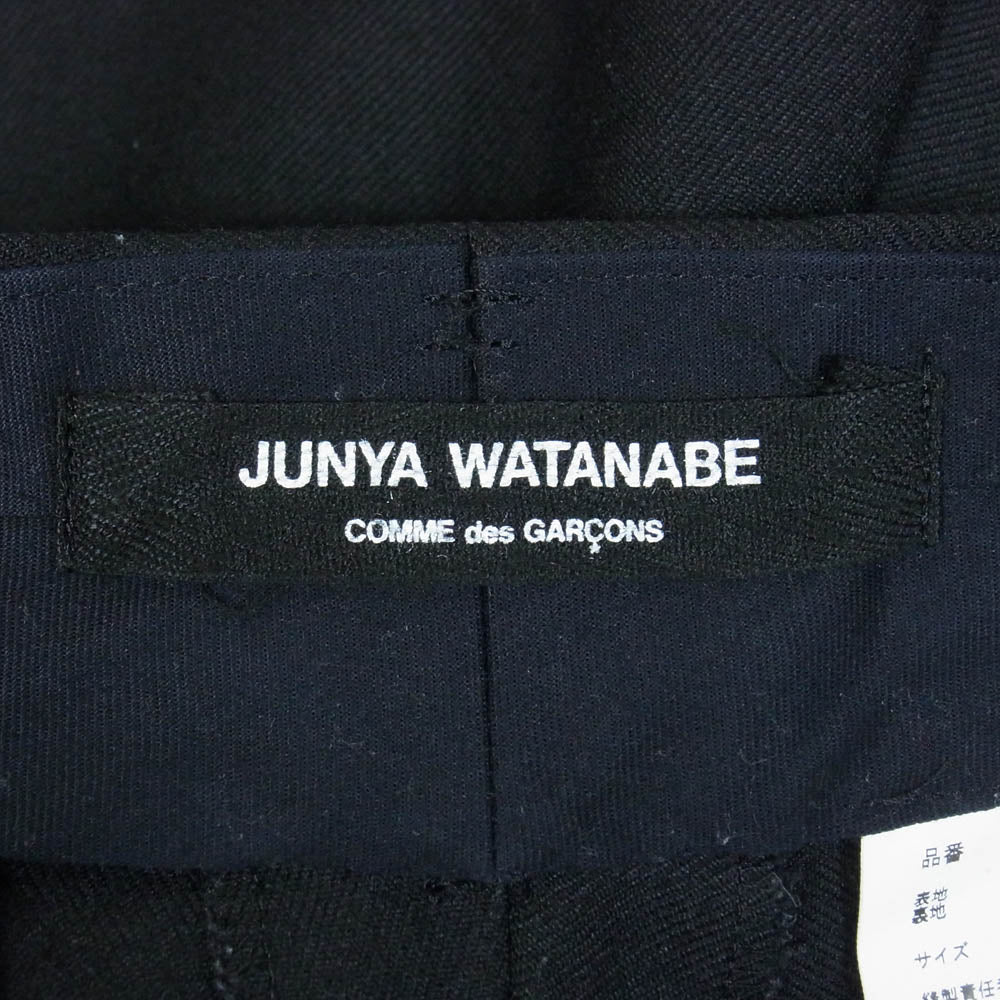 JUNYA WATANABE COMME des GARCONS ジュンヤワタナベコムデギャルソン 19AW JD-P021 AD2019 ウール ワイド スラックス パンツ ブラック系 S【中古】