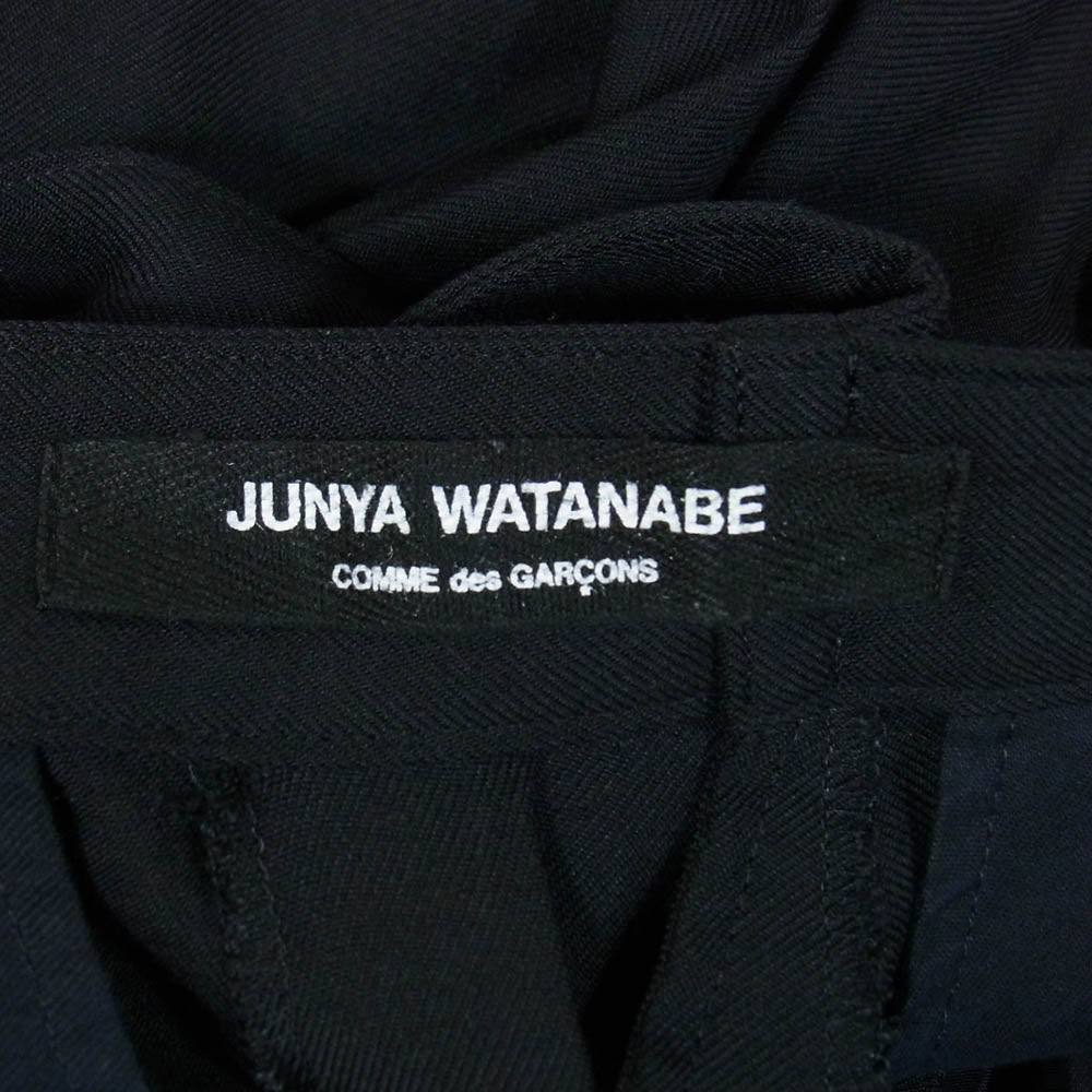 JUNYA WATANABE COMME des GARCONS ジュンヤワタナベコムデギャルソン 20AW JF-P009 AD2020 アシンメトリー アジャスター ラップ ウール ワイド パンツ ブラック系 S【中古】