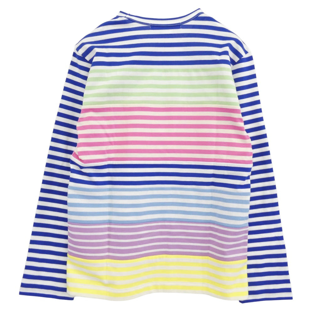 COMME des GARCONS コムデギャルソン 26SS RQ-T016 AD2025 マルチボーダー 長袖 カットソー バスクシャツ ブルー マルチカラー系 S【新古品】【未使用】【中古】