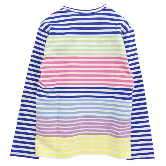 COMME des GARCONS コムデギャルソン 26SS RQ-T016 AD2025 マルチボーダー 長袖 カットソー バスクシャツ ブルー マルチカラー系 S【新古品】【未使用】【中古】