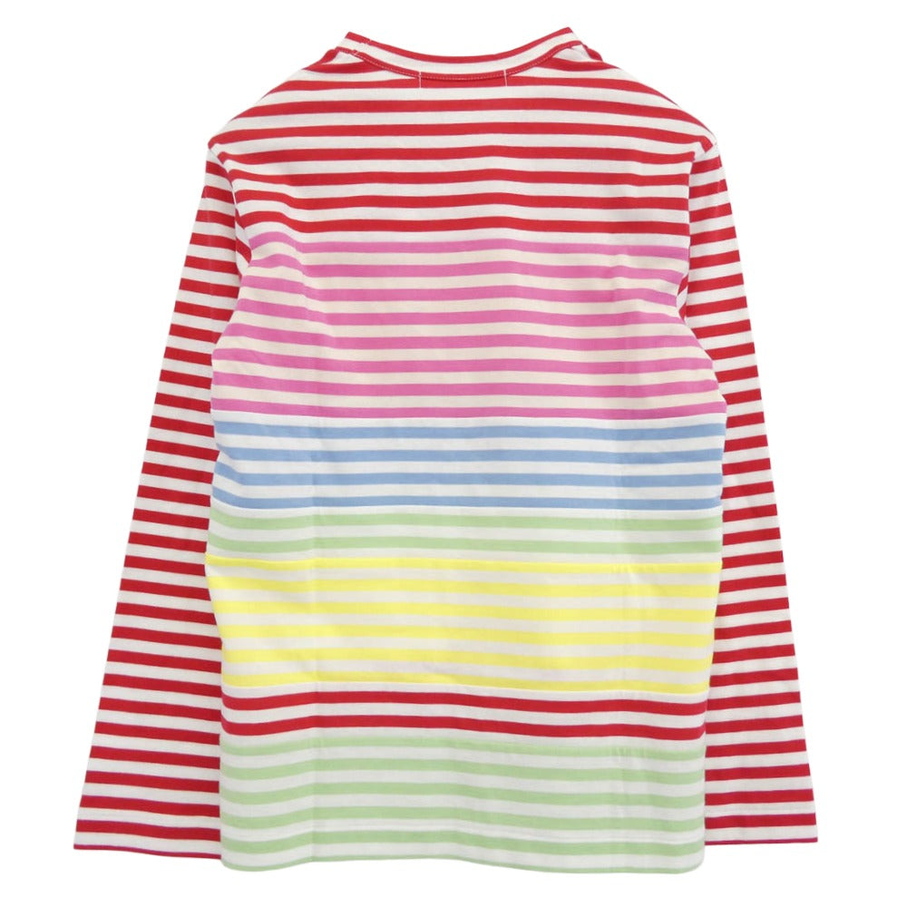 COMME des GARCONS コムデギャルソン 26SS RQ-T017 AD2025 マルチボーダー 長袖 カットソー バスクシャツ レッド マルチカラー系 S【新古品】【未使用】【中古】