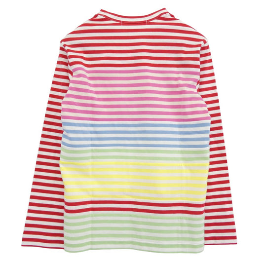 COMME des GARCONS コムデギャルソン 26SS RQ-T017 AD2025 マルチボーダー 長袖 カットソー バスクシャツ レッド マルチカラー系 S【新古品】【未使用】【中古】