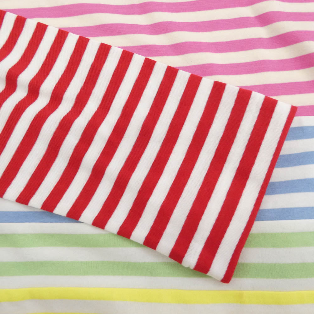 COMME des GARCONS コムデギャルソン 26SS RQ-T017 AD2025 マルチボーダー 長袖 カットソー バスクシャツ レッド マルチカラー系 S【新古品】【未使用】【中古】