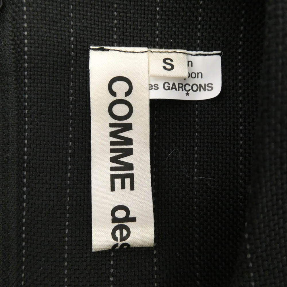 COMME des GARCONS コムデギャルソン 25AW GP-U002 本ライン AD2025 ノースリーブ ピンストライプ バックジップ ウール ジャンプスーツ オールインワン ブラック系 S【極上美品】【中古】