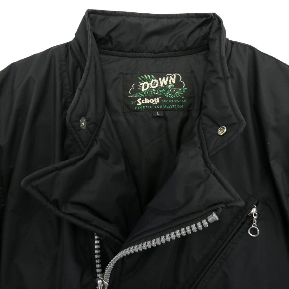 schott ショット NANGA ナンガ 782-4253004 AURORA STAND RIDERS DOWN JACKET オーロラスタンド ライダース ダウン ジャケット ブラック系 L【中古】