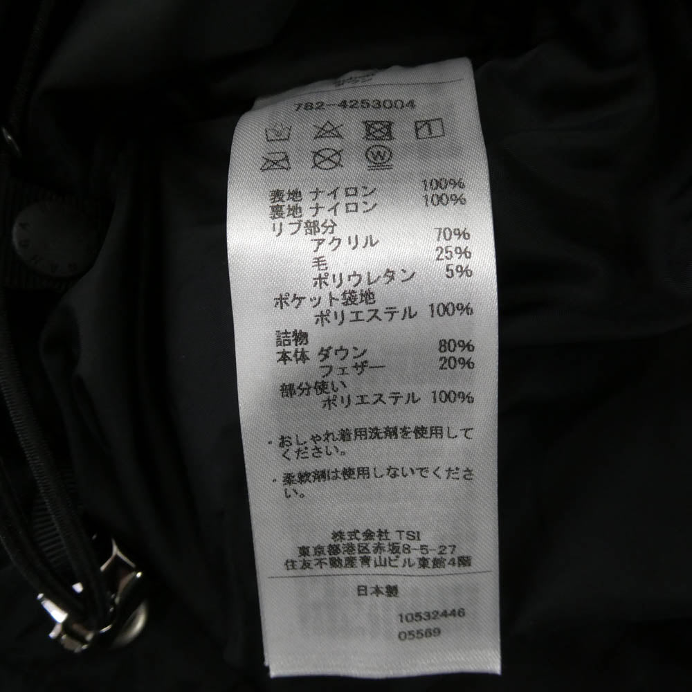 schott ショット NANGA ナンガ 782-4253004 AURORA STAND RIDERS DOWN JACKET オーロラスタンド ライダース ダウン ジャケット ブラック系 L【中古】