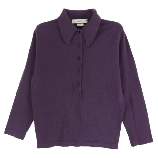 JOHN SMEDLEY ジョンスメドレー 長袖 ニット ポロシャツ パープル系 S【中古】