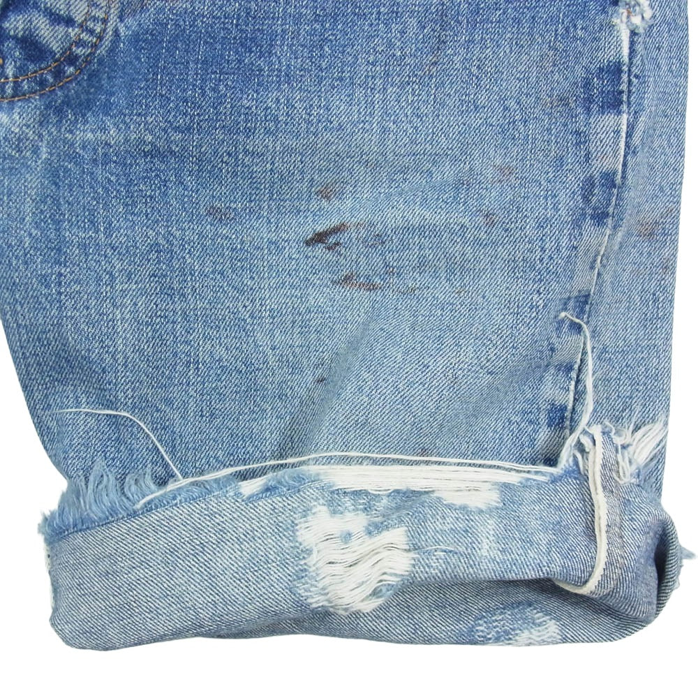Levi's リーバイス ヴィンテージ 501 66前期 BIGE ボタン裏6刻印 カットオフ デニム ショーツ ショートパンツ インディゴブルー系 サイズ表記無【中古】