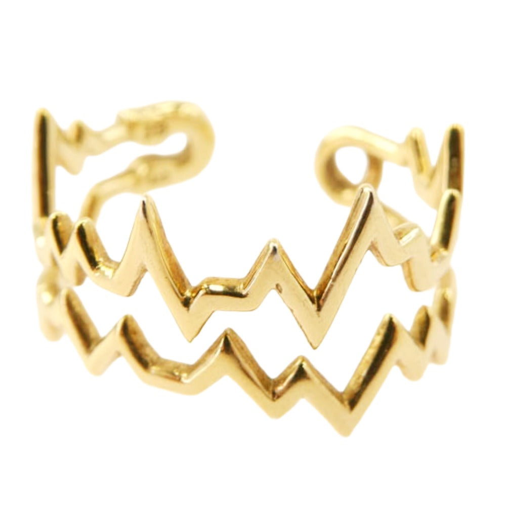 Justin Davis ジャスティンデイビス SRJ941 End of Silence エンド オブ サイレンス リング 指輪 ゴールド系 14号【美品】【中古】