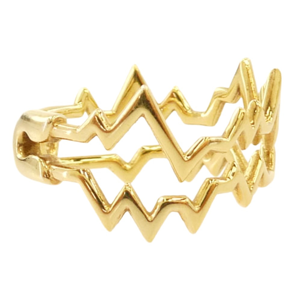 Justin Davis ジャスティンデイビス SRJ941 End of Silence エンド オブ サイレンス リング 指輪 ゴールド系 14号【美品】【中古】