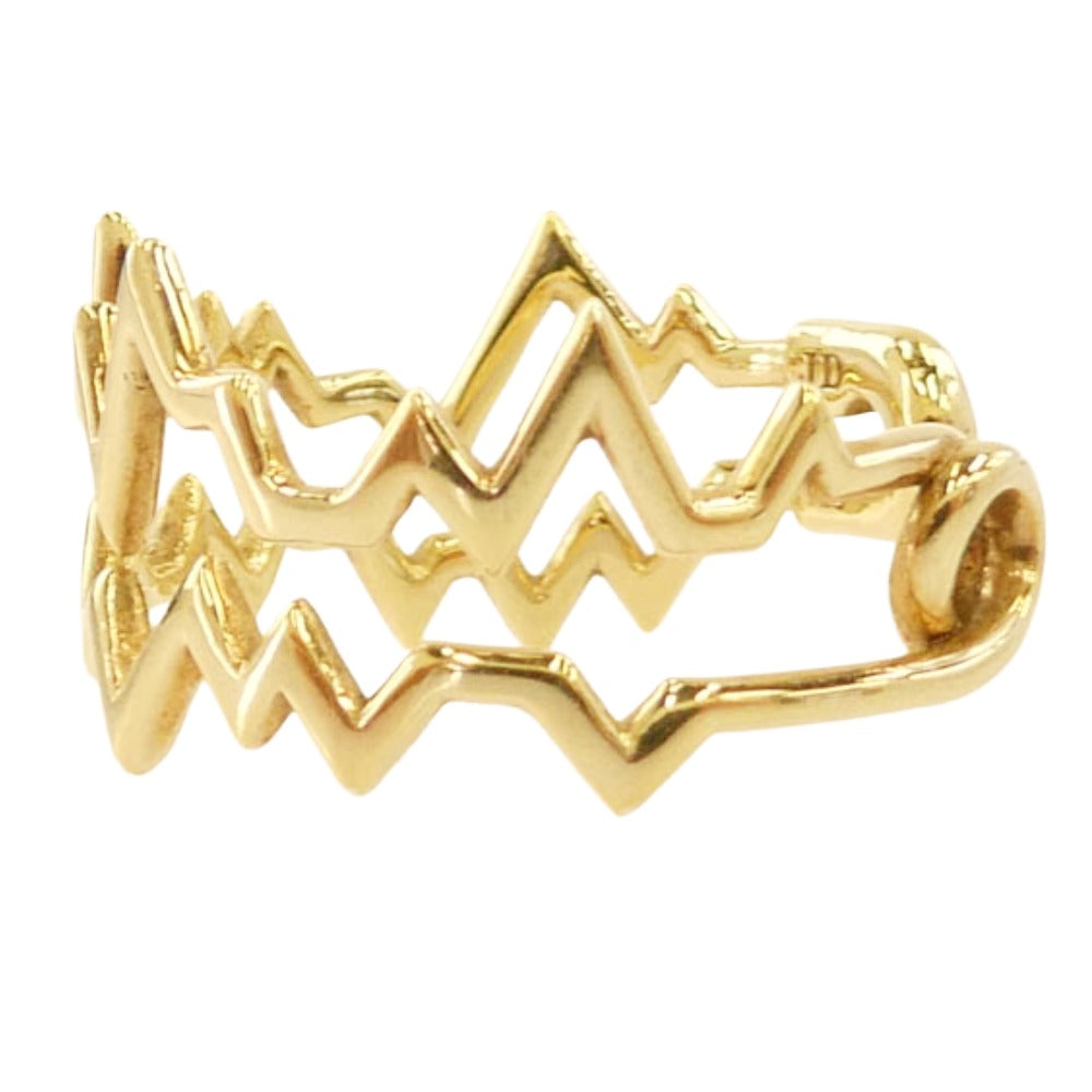 Justin Davis ジャスティンデイビス SRJ941 End of Silence エンド オブ サイレンス リング 指輪 ゴールド系 14号【美品】【中古】