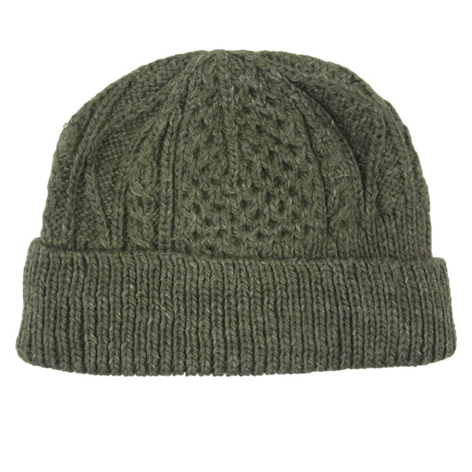 RRL ダブルアールエル WATCH CAP CABLE ケーブル ニット キャップ ビーニー カーキ系【中古】