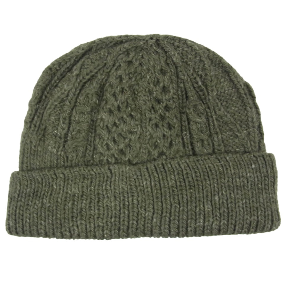 RRL ダブルアールエル WATCH CAP CABLE ケーブル ニット キャップ ビーニー カーキ系【中古】