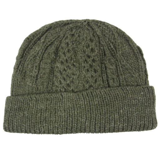 RRL ダブルアールエル WATCH CAP CABLE ケーブル ニット キャップ ビーニー カーキ系【中古】