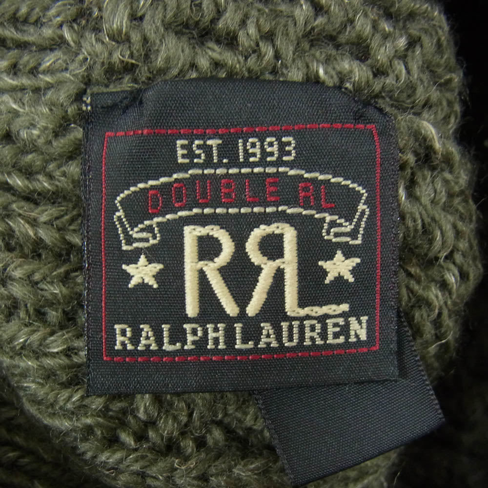 RRL ダブルアールエル WATCH CAP CABLE ケーブル ニット キャップ ビーニー カーキ系【中古】