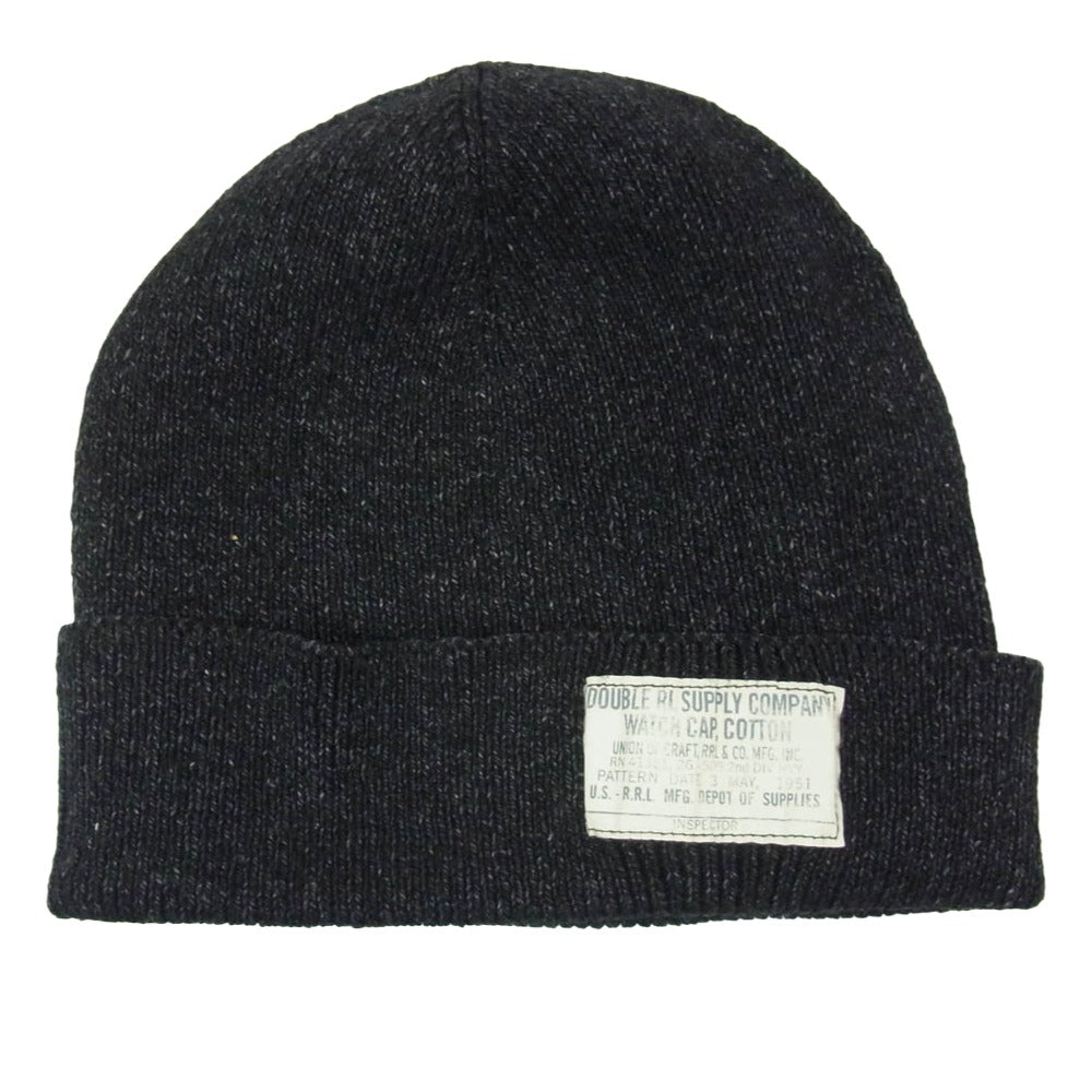 RRL ダブルアールエル WATCH CAP コットン ワッチキャップ ニットキャップ ビーニー ブラック系【中古】
