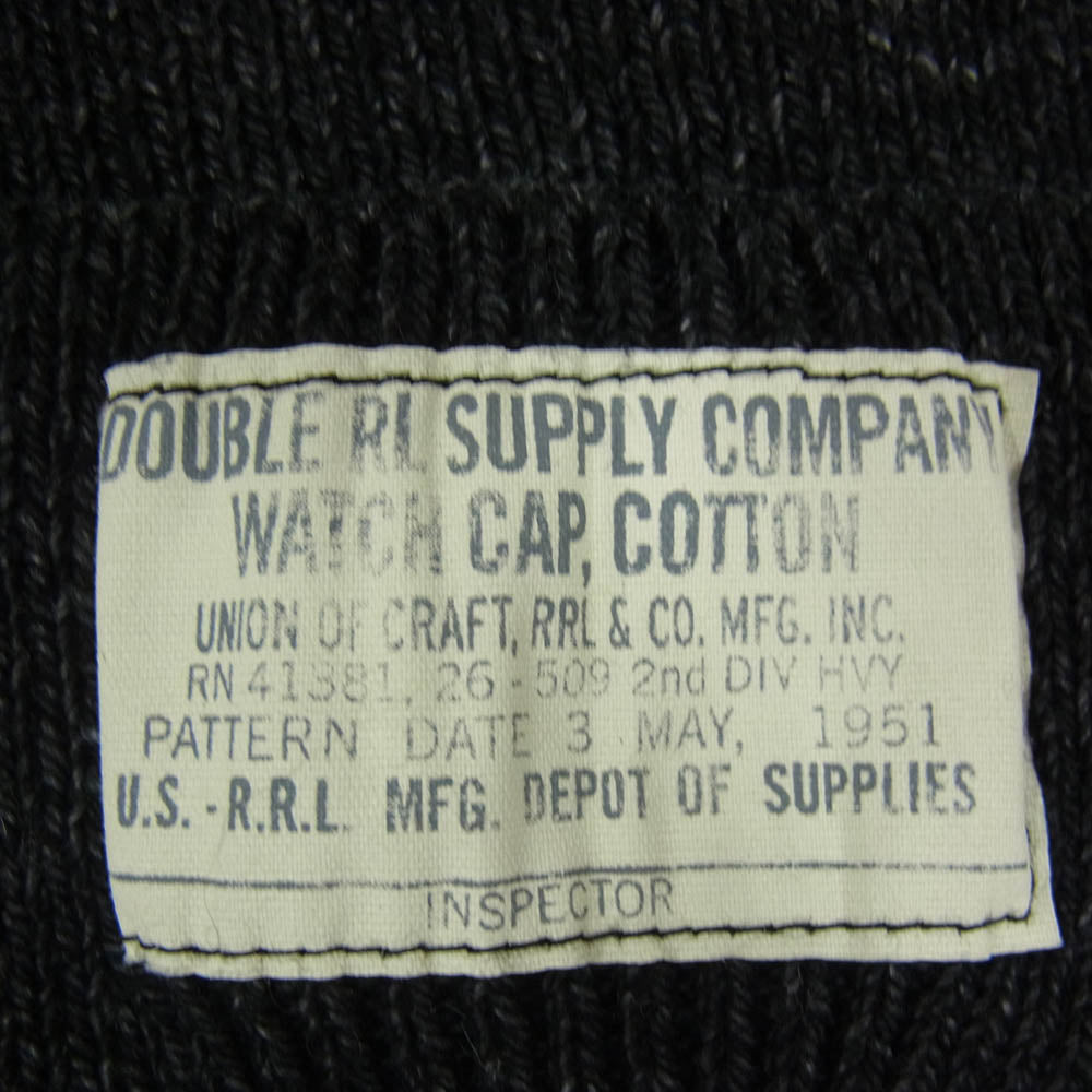 RRL ダブルアールエル WATCH CAP コットン ワッチキャップ ニットキャップ ビーニー ブラック系【中古】