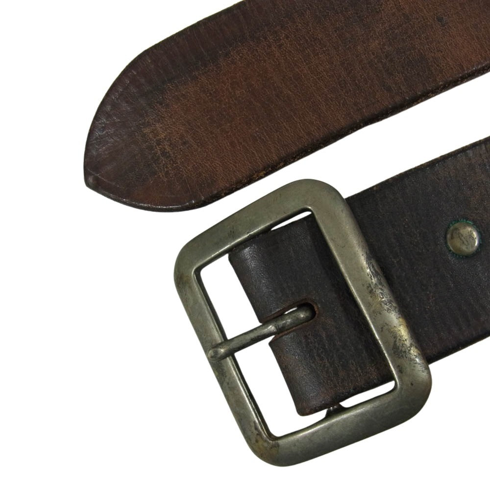 RRL ダブルアールエル ヴィンテージ加工 レザー スタッズ ベルト ブラウン系 34【中古】