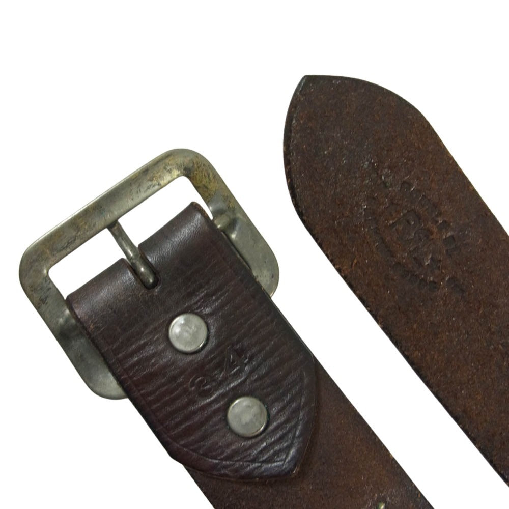 RRL ダブルアールエル ヴィンテージ加工 レザー スタッズ ベルト ブラウン系 34【中古】