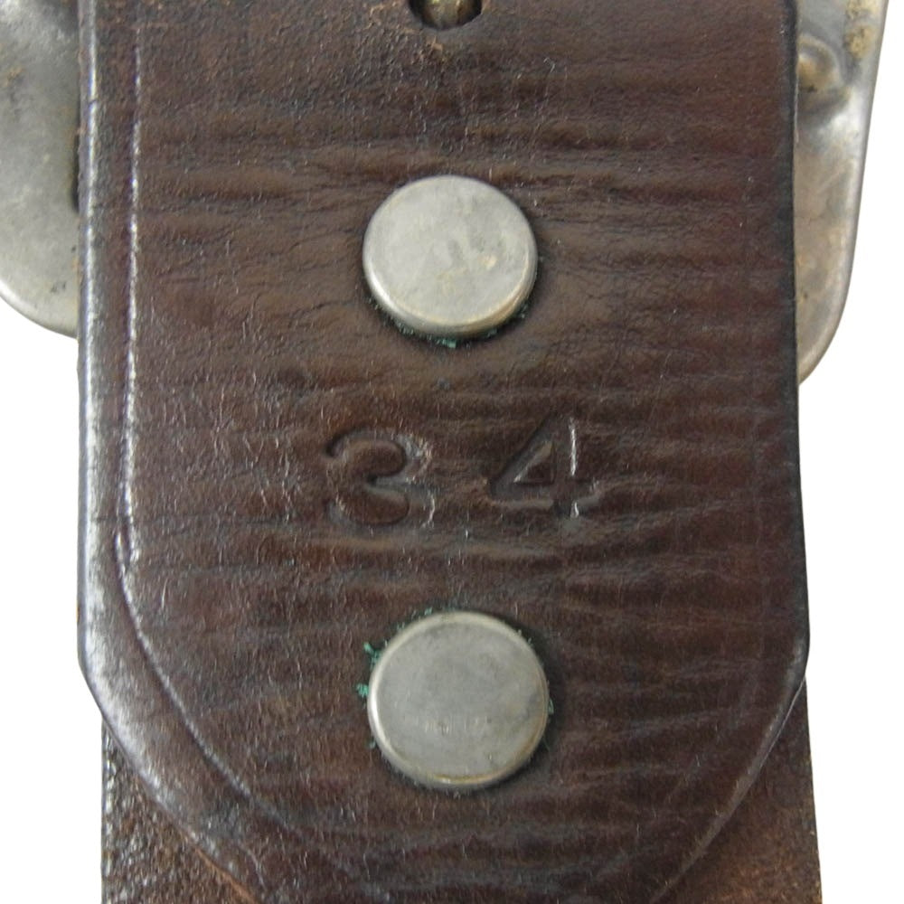RRL ダブルアールエル ヴィンテージ加工 レザー スタッズ ベルト ブラウン系 34【中古】
