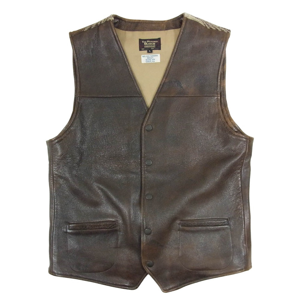 ラギッドミュージアム RM10F/W-BVT005 TRUJILLO'S トゥルフィリオス レザー ラグベスト ブラウン系 L【中古】